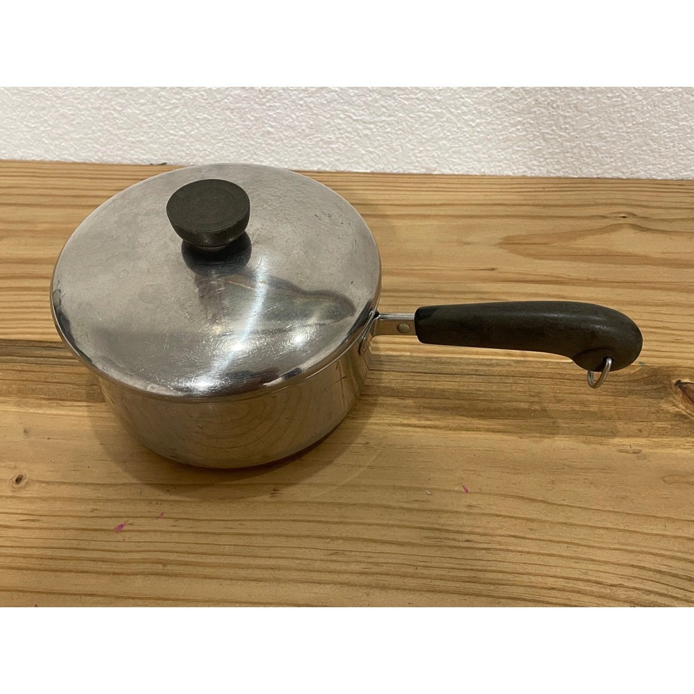 Revere Ware Sauce Pan Copper Clad Bottom With Lid 2 Qt Vintage